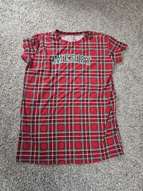 Joyspun Merry Red Plaid Pajama Top